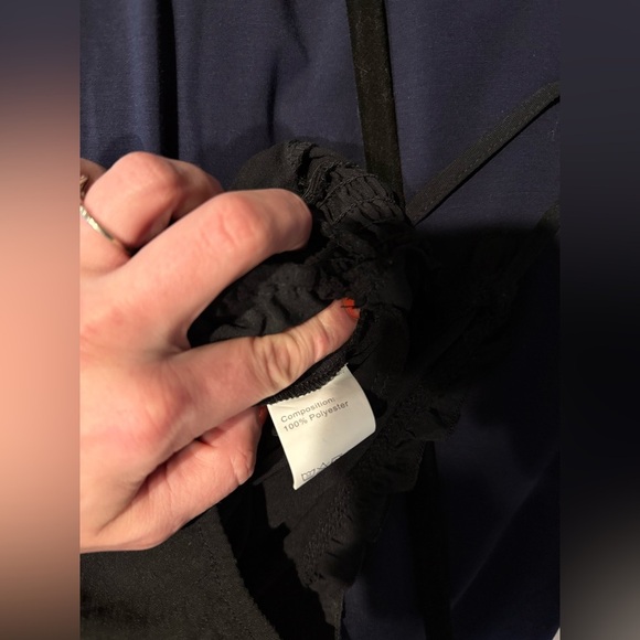 NWOT Black spaghetti strap ruffle v neck wide leg jumpsuit Black M - Picture 12 of 12